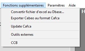 Mise à jour de Cafca Windows via le menu principal